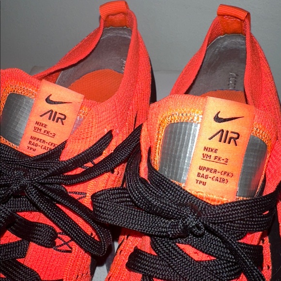 Nike Air Vapormax Flyknit 3 size 12 Flash Crimson Orange Black with original box - Picture 6 of 12